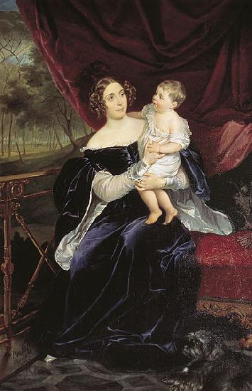Karl Briullov Portrait of the Princess Olga Ivanovna Orlova-Davydova with her daughter Natalya Vladimirovna oil painting image